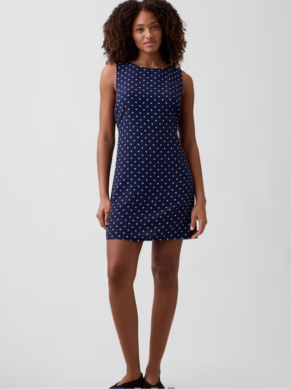 NWT Gap Women’s Navy Polka Dot Sleeveless Shift Dress